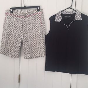 2 piece set by Lady Hagen. Short zip top